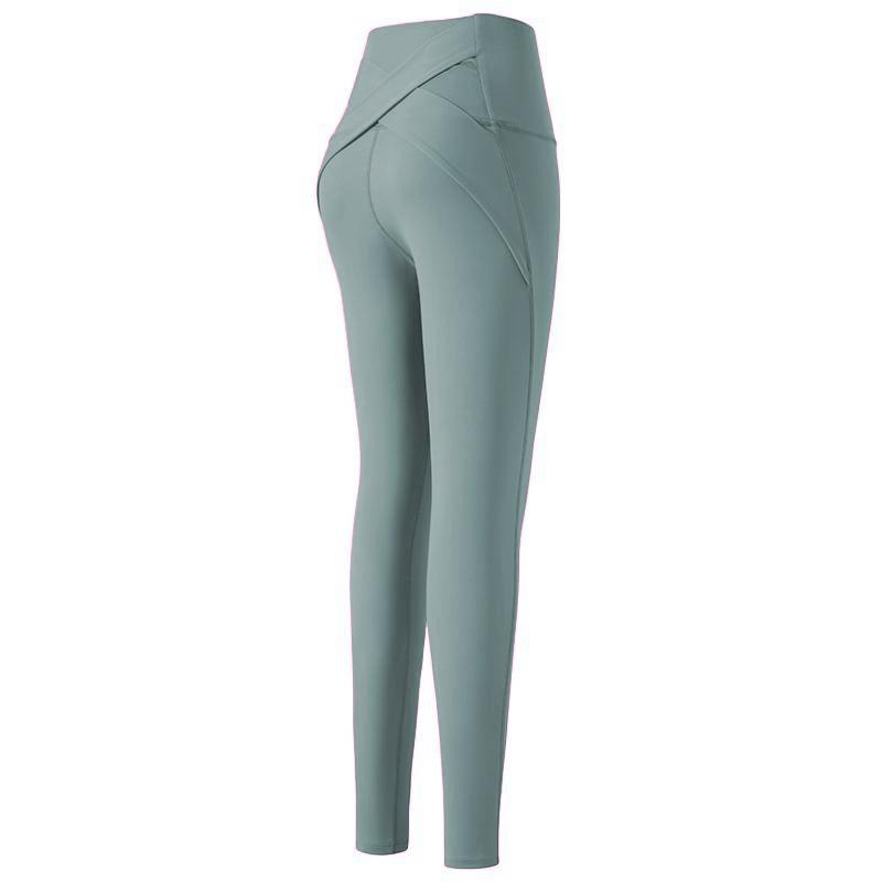 

Йога-брюки с эффектом пуш-ап для женщин с высокой талией и ощущением обнаженности - Эластичный контроль живота, Идеальны для бега, спорта, пилатеса и фитнеса. Large