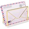 Modern Mail Holder for Home Office, Metal Letter Organizer Sorter for Desk, Cutout Mail Envelope Design, Bill Filling Paper Document Rack, Envelope