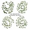 12PCS Green Artificial Ivy Leaf Flexible Vine Lightweight Hanging Garland DIY Accessories Craft Artificial Vine Party Supplies