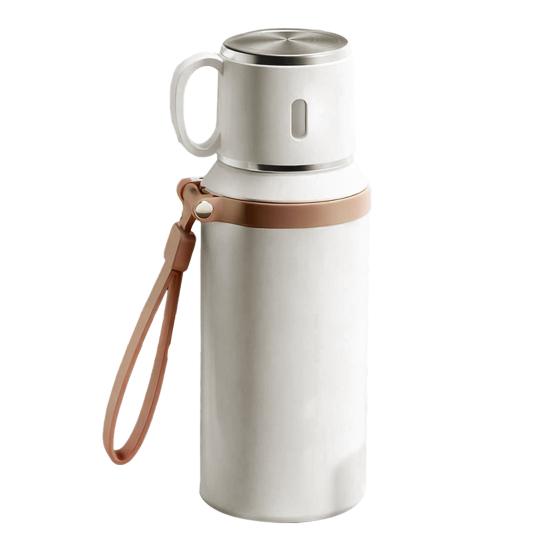 Stainless Steel Water Bottle with Tea Infuser Double Wall Vacuum Drink Container Leak-Proof Portable 600ml Insulated Coffee Tumbler for Hot Cold