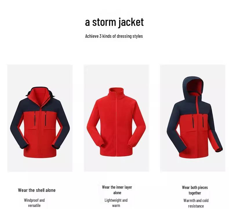 Au Li Rong Windproof Jacket: Customizable with Logo Embroidery, Detachable, Plus Velvet for Workwear