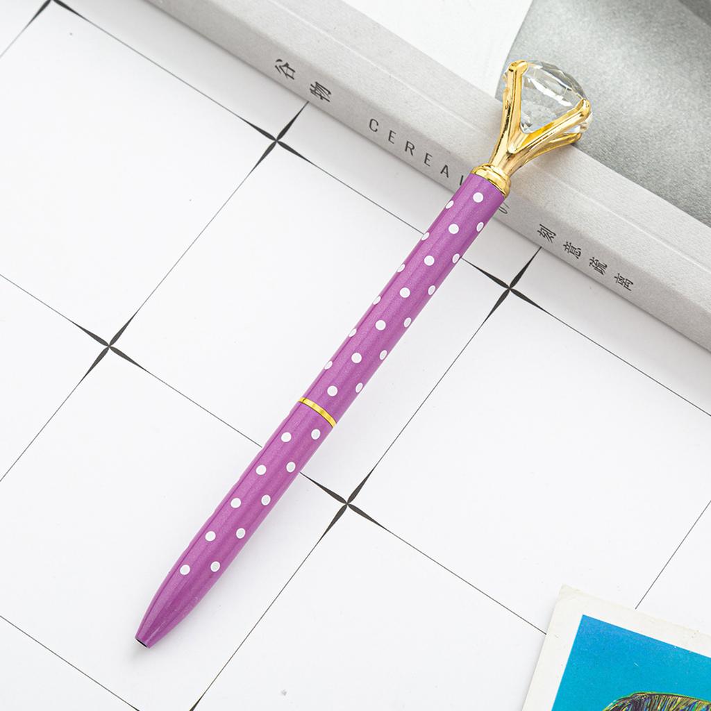 Large Crystal Diamond Pen Luxurious Metal Ballpoint Pen for Office and School