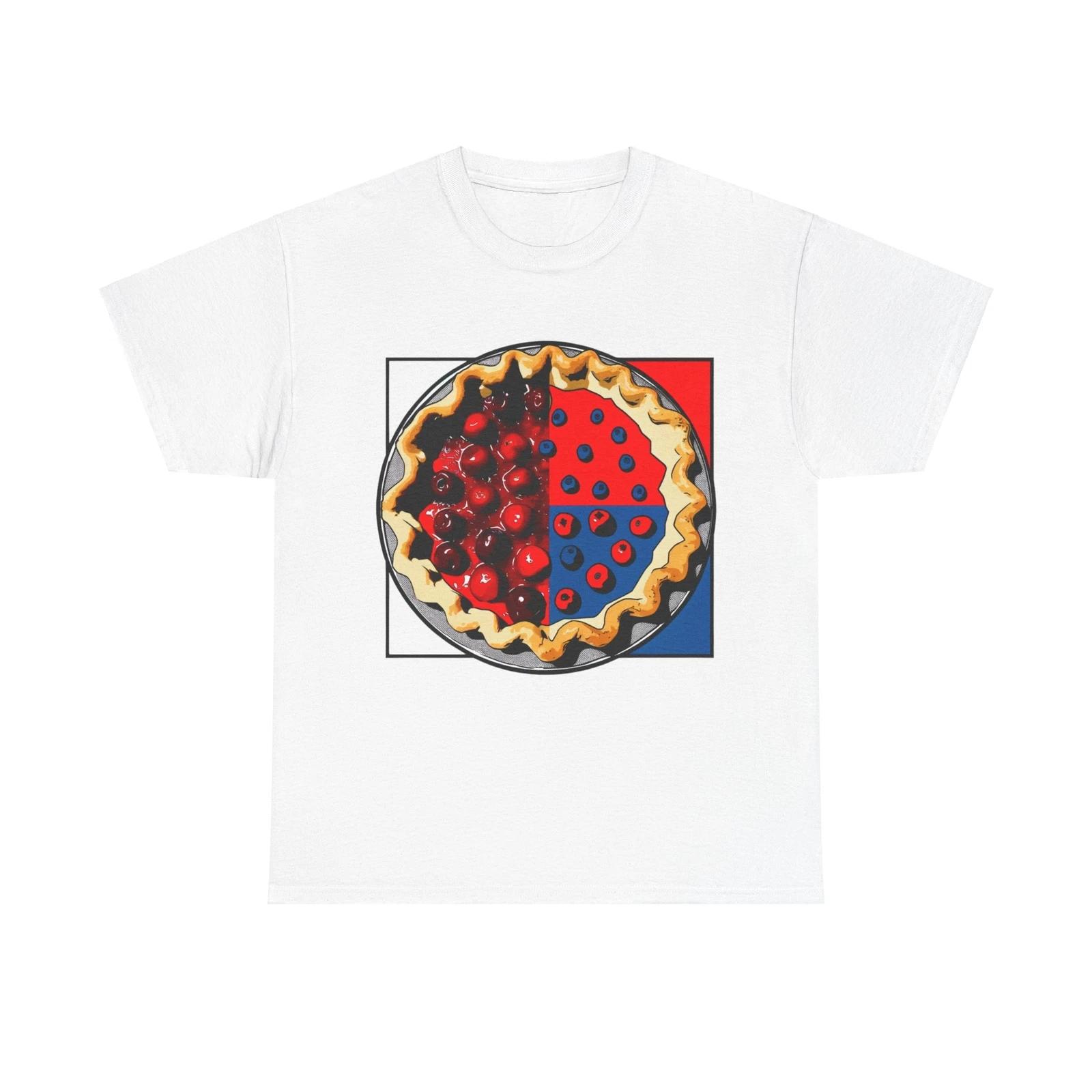

Unisex Adult T Shirt Fun Pop Art Pie Americana Dessert Food Vintage Style Summer M