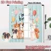 2pcs   2D FLAT PRINTING Curtains (Without Rod) Puppy Celebration Print Modern Curtains Versatile 100% Polyester Curtains Outdoor