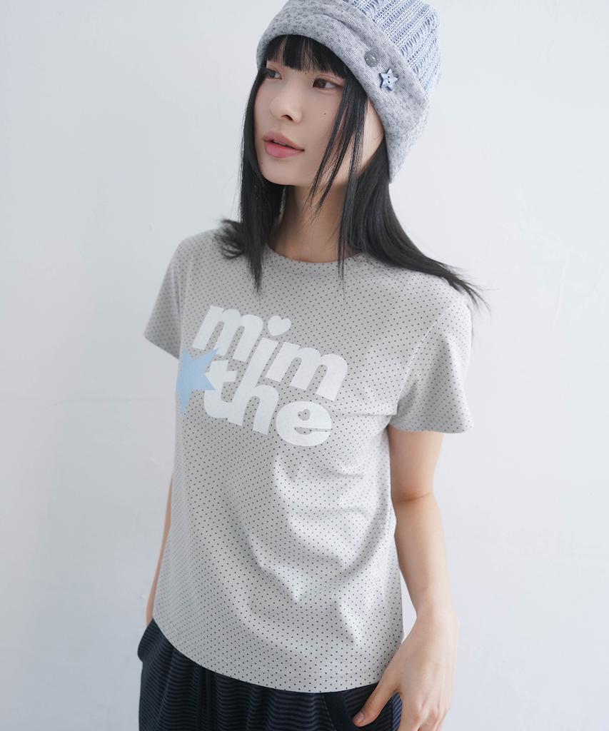 Mimdeowodeulobeu Mimthe Star Dot Crop T-Shirt_Light Gray