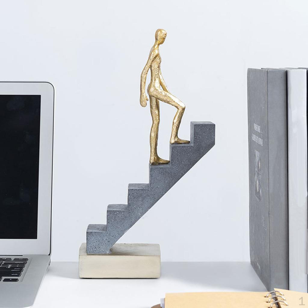 Up Stairs Thinker Sculpture Modern Thinking People Figurine Statue Decorative Home Shelf Decor S