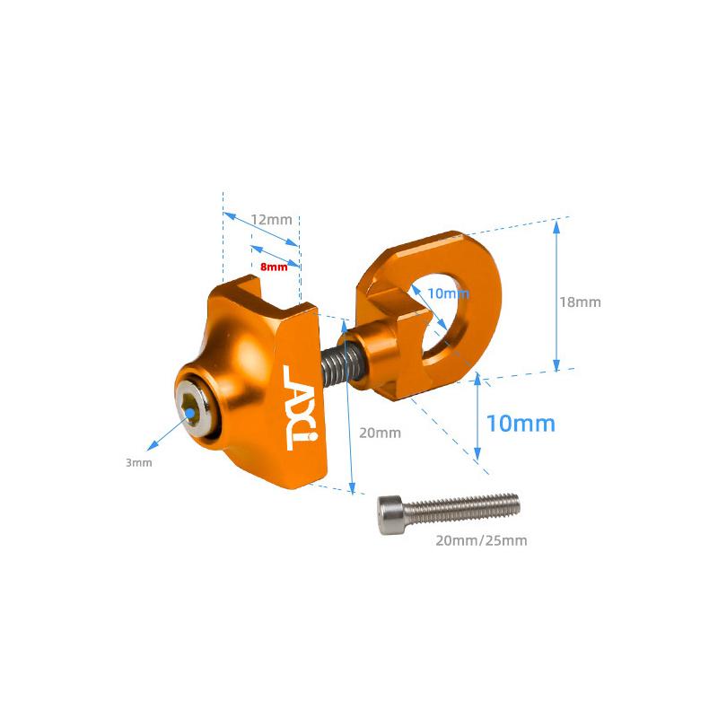 1Pcs Single Speed Bike Chain Tension Adjuster Bicycle Chain Tensioner Folding Fixed Gear Bike Chain Adjuster Bicycle Accessories