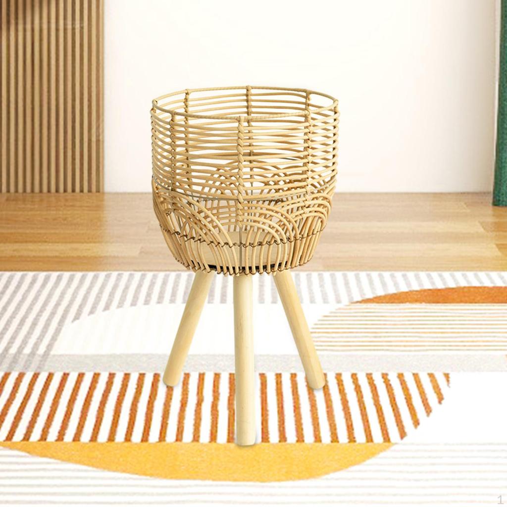 Elegant Plant Stand with Wooden Legs Flower Pot Holder for Home And Office Decor
