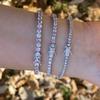 Ice Out Bling pink Silberbeschichtet CZ Cluster 5mm Zweireihig Hip Hop Tennisarmband für Damen Party Geschenk 2021 Modeschmuck