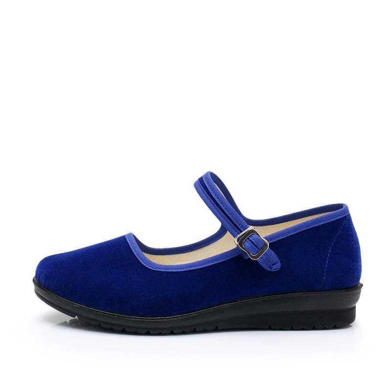 

Старые пекинские тканевые туфли Женские дышащие гостиничные туфли Мама Танцы на площади Пояс Сверхлегкая подошва Работа Пояс с одной пряжкой Танцевальные тканевые туфли 40