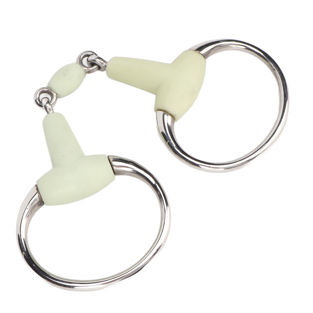 Stainless Steel Horse Bit Apple Flavor Rubber Wrapped Horse Mouth Snaffle Bit for Hours Training Racing
