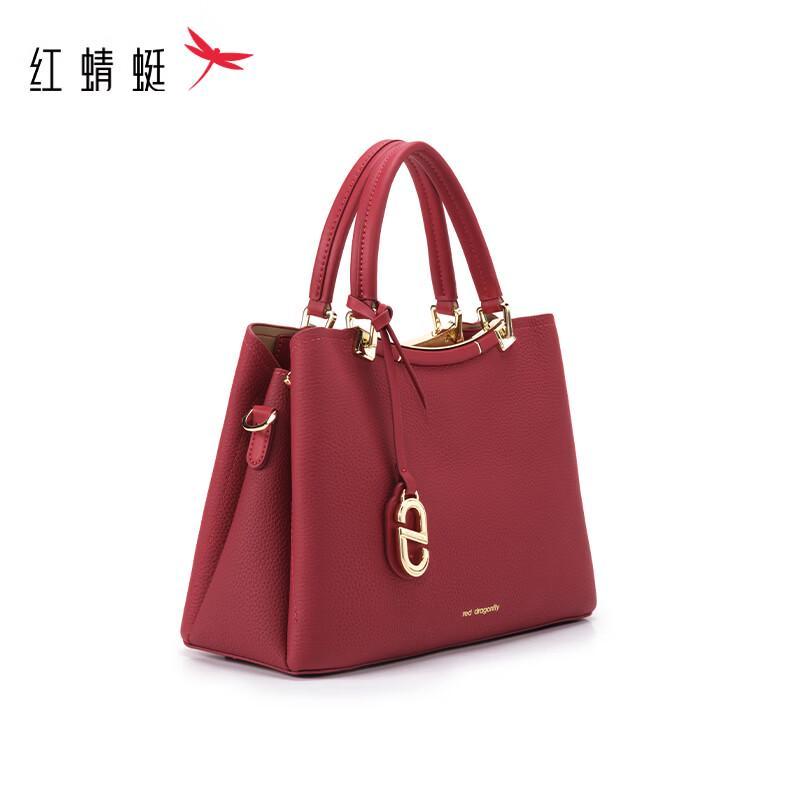 Red Dragonfly Women's Genuine Leather Wedding Handbag