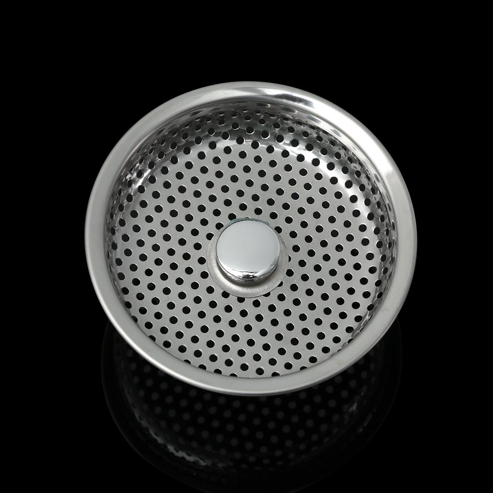 Steel Mesh Waste Drainer Stuff Cover Plug Filter Basket Sink Strainer Food Hair Stopper Colander