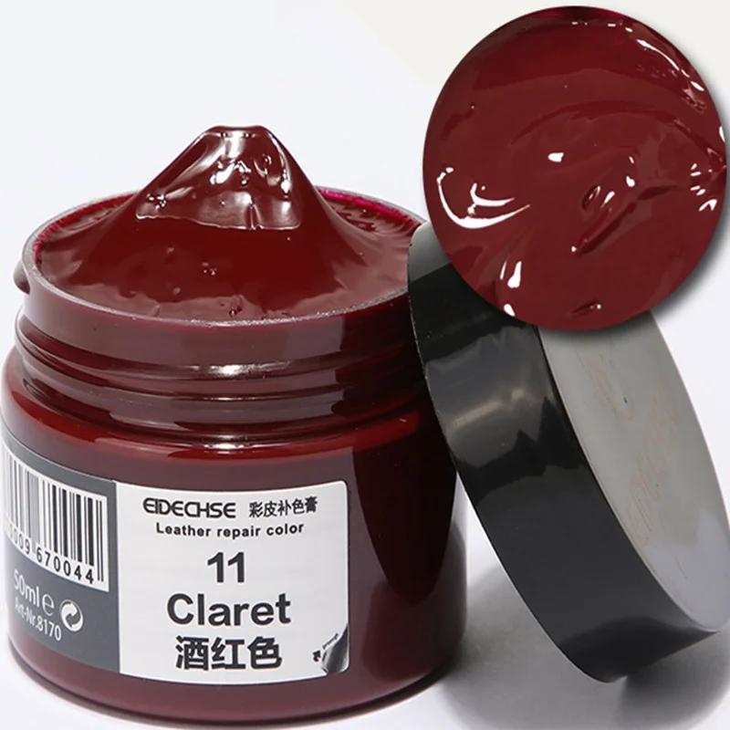 50ml Car Leather Paint Seat Care Liquid For Auto Leather Refurbish Repair Tool For Shoe Sofa Coats Holes Scratch Crack 20 Colors