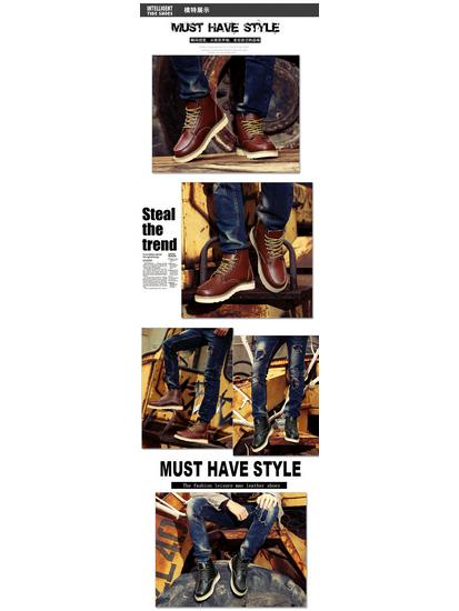 Men's Leather Martin Boots: Trendy High-Top British Style, Casual, Genuine Work Shoes for Couples
