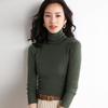 Women's Slim Fit High Neck Wool Sweater - Lightweight, Sheer Base Layer for Spring and Autumn