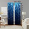 2Pcs Fantasy Blue Night Starry Sky Printed Window Curtain For Bedroom Office Kitchen Living Room And Study Rod Pocket Window