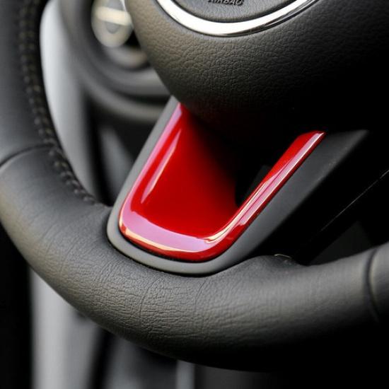 Steering Wheel Strip Panel Cover Trim 1PCS For Jeep Compass 2017- Bright Red