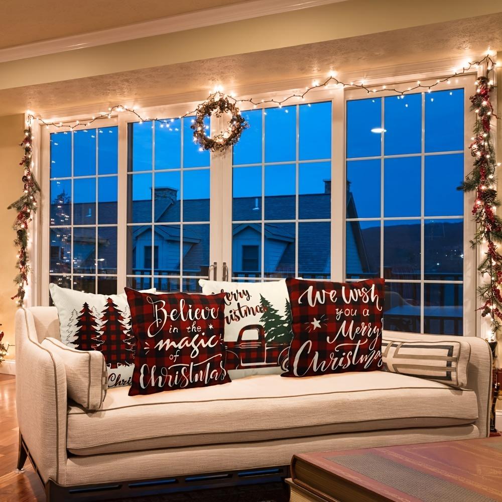 Merry Christmas decoration pillowcase Car Christmas Tree Lattice Pillow cover Sofa Cushion suite room home decoration gift