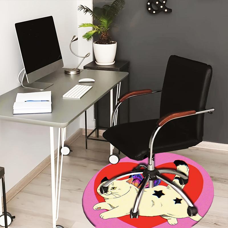 

1pc Office Carpet Chair Mats Butterfly Cat Love Heart Perfect for Decorating Office Chairs, Living Rooms, Or Bedrooms.YDT266 80cm by 80cm