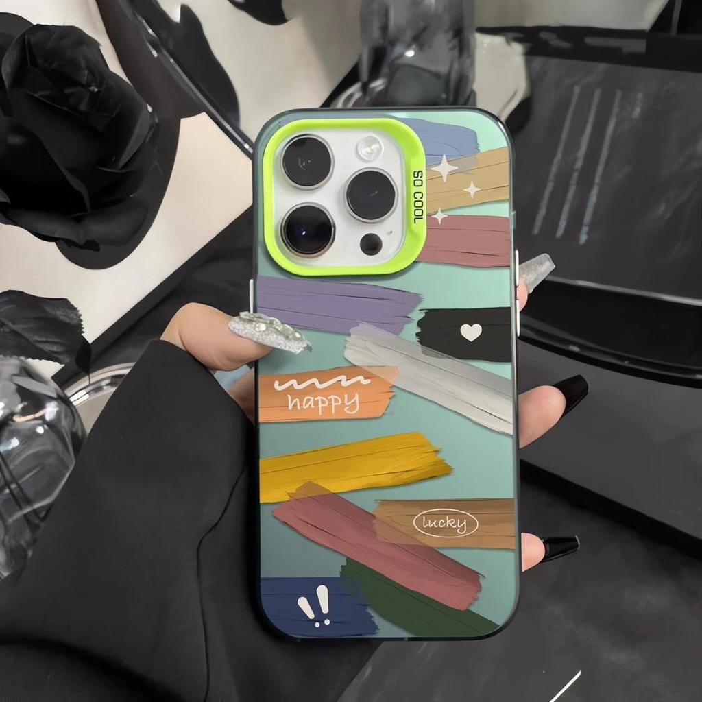 Color Paint Graffiti Applies To Apple 17promax Mobile Phone Case iPhone16 Tide 14 High Sense 15 Color Silver 13