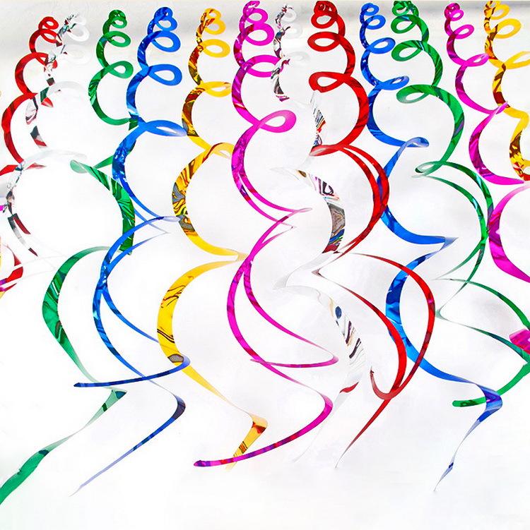 Festival & Birthday Swirl Ceiling Decorations: Hanging PVC Ornament for Windows, Corridors, and More.
