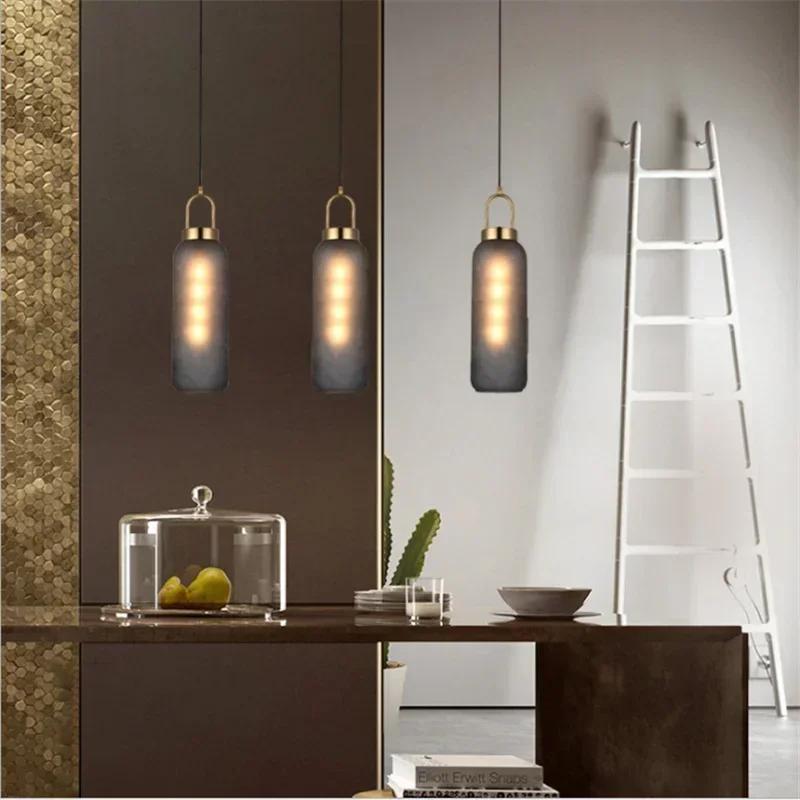Modern Creative Glass Ball Pendant Light Nordic Home Decoration Restaurant Pendant Light Bedroom Bedside Lamp Lighting Fixture
