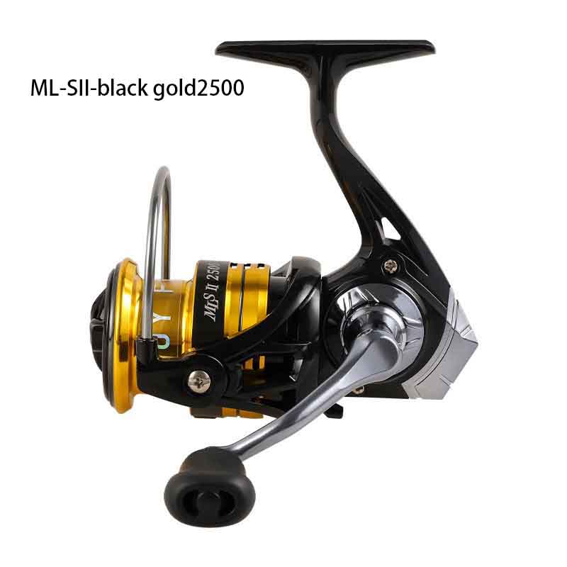 

Mavllos ML-S-II 8 кг Макс. Нагрузка, 12 подшипников 5.2:1 Передаточное число Алюминиевая мелкая шпуля Металлическая ручка с ЧПУ для плавной безынерционной катушки ML-SII-black gold2500