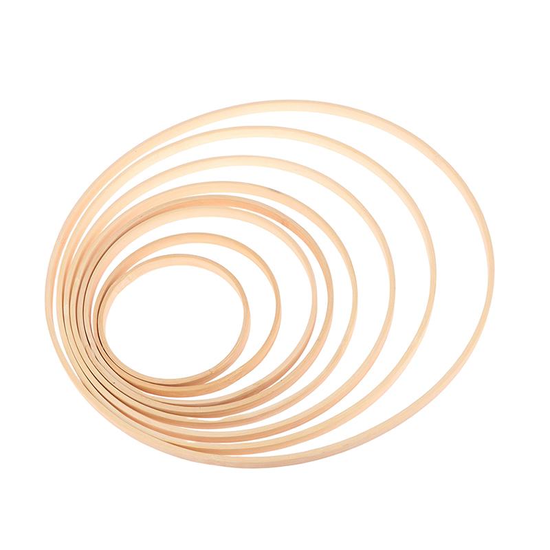 1Pc Bamboo Circle Frame Diy Dream Catcher Ring Embroidery Hoop Flower Wreath