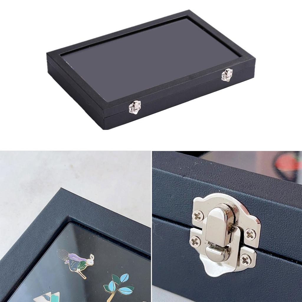 Elegant Velvet Lined Pin Display Box Sturdy Tabletop Medal Display Shadow Box Functioanl Large Velvet Pin Organizers