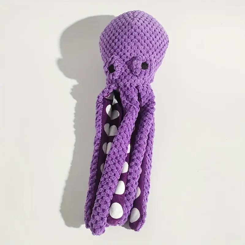 

Писклявая плюшевая игрушка-осьминог для собак - Прочная жевательная игрушка для маленьких пород, для чистки зубов и от скуки, мягкая зеленая с фиолетовыми и белыми узорами фиолетовый