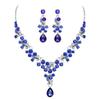 Women Fashion Charm Leaf Necklace Earrings Jewelry Set for Wedding Party