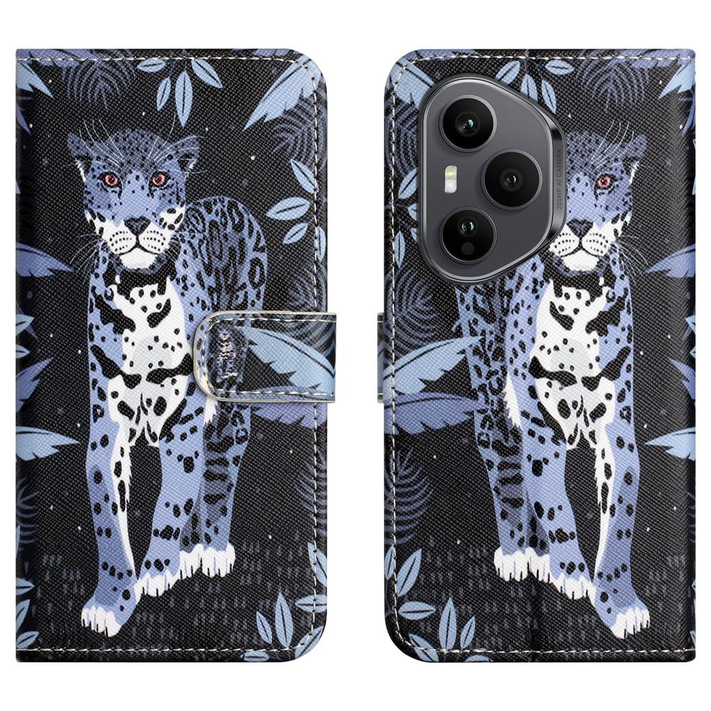 Dla Honor 400 Pro 5G (Światowy) Etui Wzór Nadruk Skóra PU Portfel Pokrowiec na Telefon Tekstura Krzyżowa