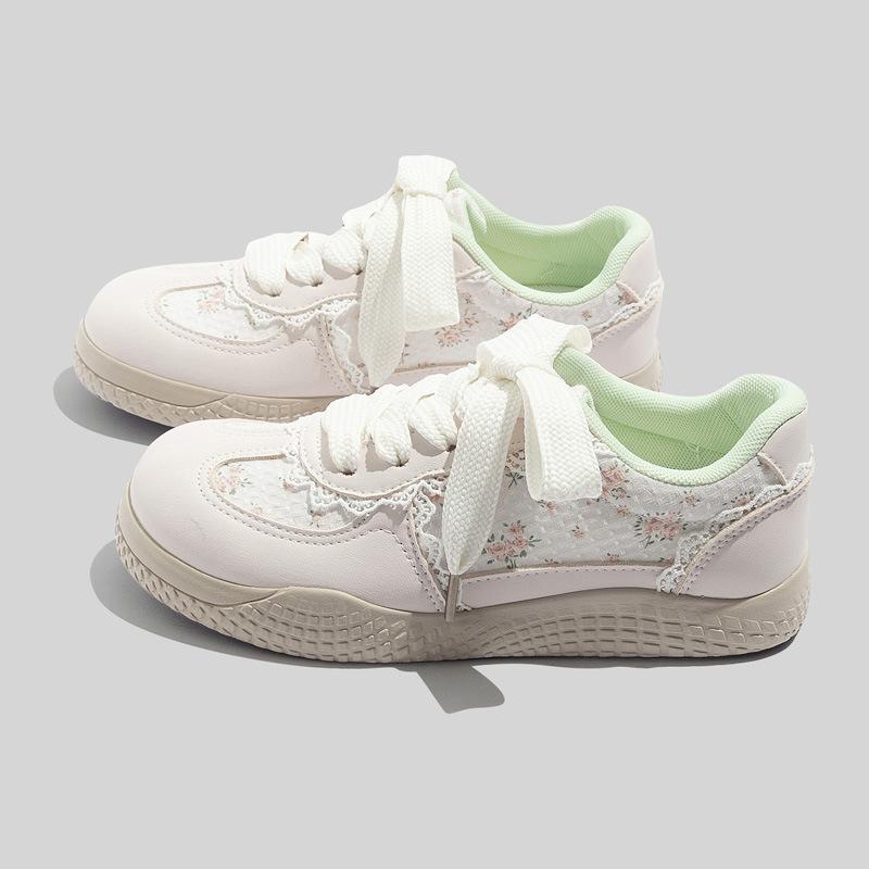 All-match Flat-bottomed Women's Shoes, Fashion German Training Shoes, Breathable Soft-soled Shoes, Increased White Shoes