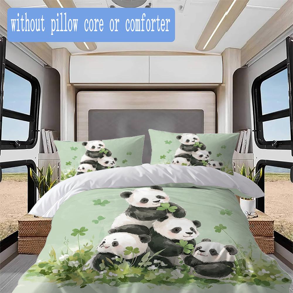 Panda Pattern Bedding,Quilt Set Quilt Cover Pillowcase Home Birthday Gift (1*duvet cover+2*pillowcase,without core)XSJT0917527