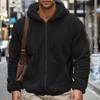 Men's Double-Faced Fleece Oversized Hooded Zip-Up High-Street Fashion Sweatshirt Jacket Top