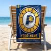 Custom Name Beach Towel Pacers Basketball Team  Beach Towel, Soft Microfiber, Gift for Her/Him, Birthday, for Pool, Beach, Travel, Fan gifts