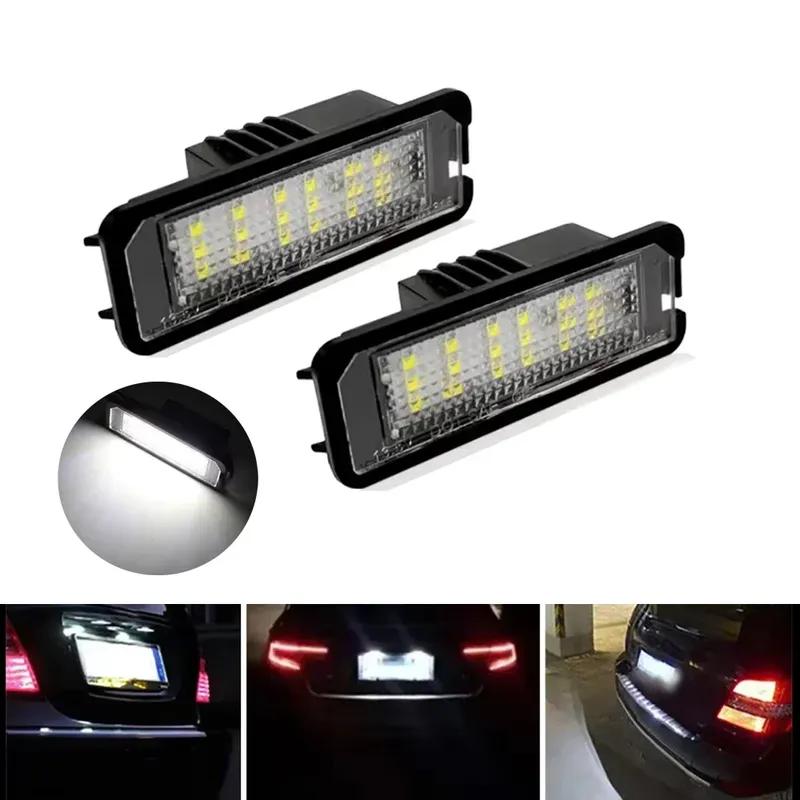 For VW LED Number License Plate Lights Lamp Golf4 5 6 7 Passat B6 CC Eos Polo Superb Seat Leon Altea CANbus No Error White