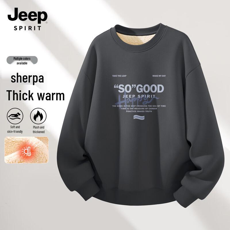 JEEP SPIRIT Men's Fleece-Lined Pullover Sweatshirt