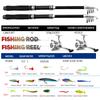 1.8m Dual-Use Double Telescopic Fishing Rod Combo Set EVA Handle Sea Freshwater Cross-Border Fishing Gear