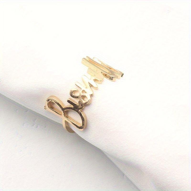 12Pcs Bismillah Napkin Rings Gold Alloy Letter Napkin Holder Muslim Islamic Ramadan Kareem Party Decor Eid Mubarak Gifts