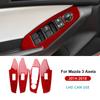 For Mazda 3 Axela 2014 2015 2016 2017 2018 LHD RHD Car Window Lift Button Panel Trim Accessories Real Soft Carbon Fiber Sticker QZ1