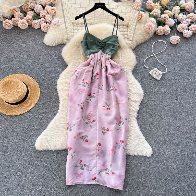 

Atmosphere Party French Style Slim Looking Sling Dress Picture Color M