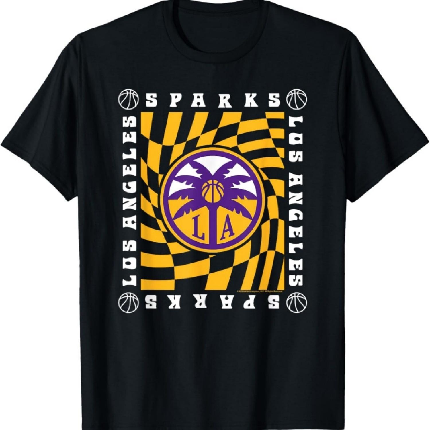 WNBA Los Angeles Sparks Ретро Волнистая Клетчатая Футболка S
