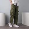 Overalls Men's Summer Korean Version of Trendy Loose Large-size Casual Men's Pants Solid Color Nine-point Straight-leg Pants
