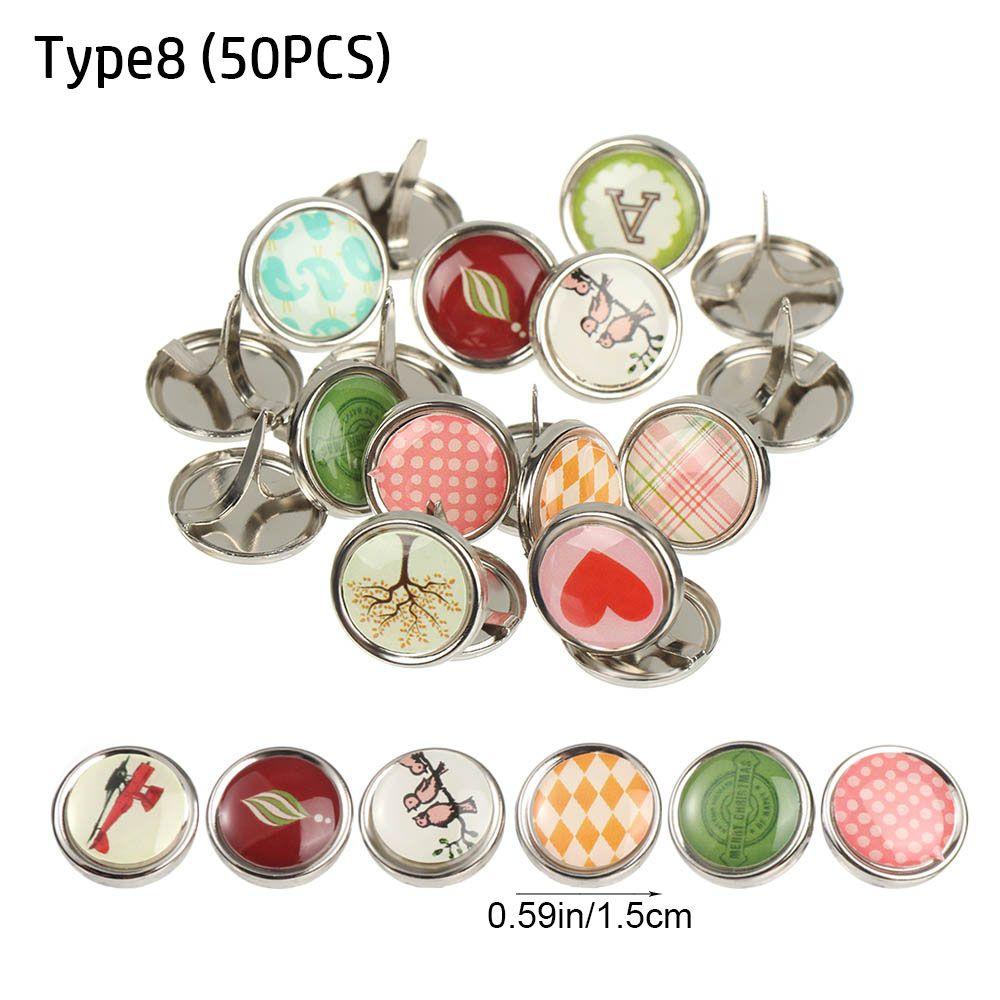 100Pcs Metal Brad Studs Spikes Plated Mini Brads Scrapbooking Embellishment Clasp Fastener DIY Photo Album Crafts Decoration