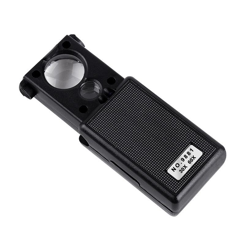 30-60x HD LED Mini Tragbare Lupe für Schmuck, Jade, Kalligraphie, Malerei, Briefmarken und geologische Inspektion.