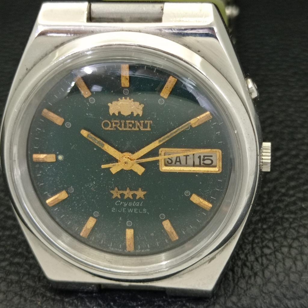 GENUINE VINTAGE ORIENT CRYSTAL AUTOMATIC 46943 JAPAN MENS WATCH a700736-5 R204-a700736