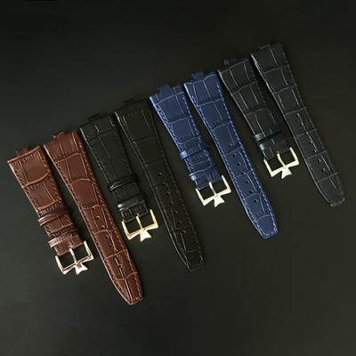 25 mm * 8 mm tikros odinės karvės odos laikrodžio apyrankės keitimas, skirtas Vacheron Constantin Overseas Blauzdos odos juodai mėlynai rudai VC dirželis vyrams
