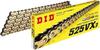 D.I.D 525VX3GBX120ZB 525VX3 X-Ring Series Chain - 120 Links - Gold